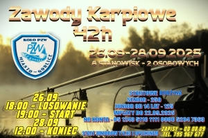 Zawody karpiowe 42 h. Zapraszamy !!!